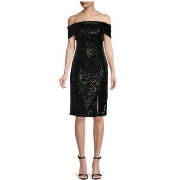RENE RUIZ Black Sequin Dress - Picture 2 of 6